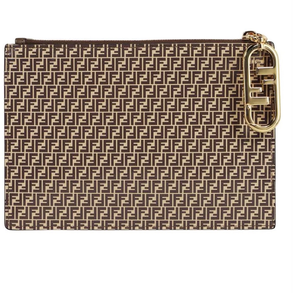 Fendi FF Logo Plaque Zipped mini Clutch Bag